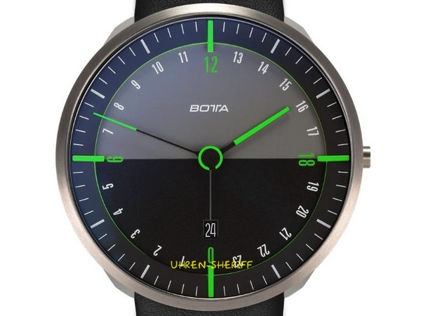 Botta Tres 24 schwarz grün 45 mm Zifferblatt